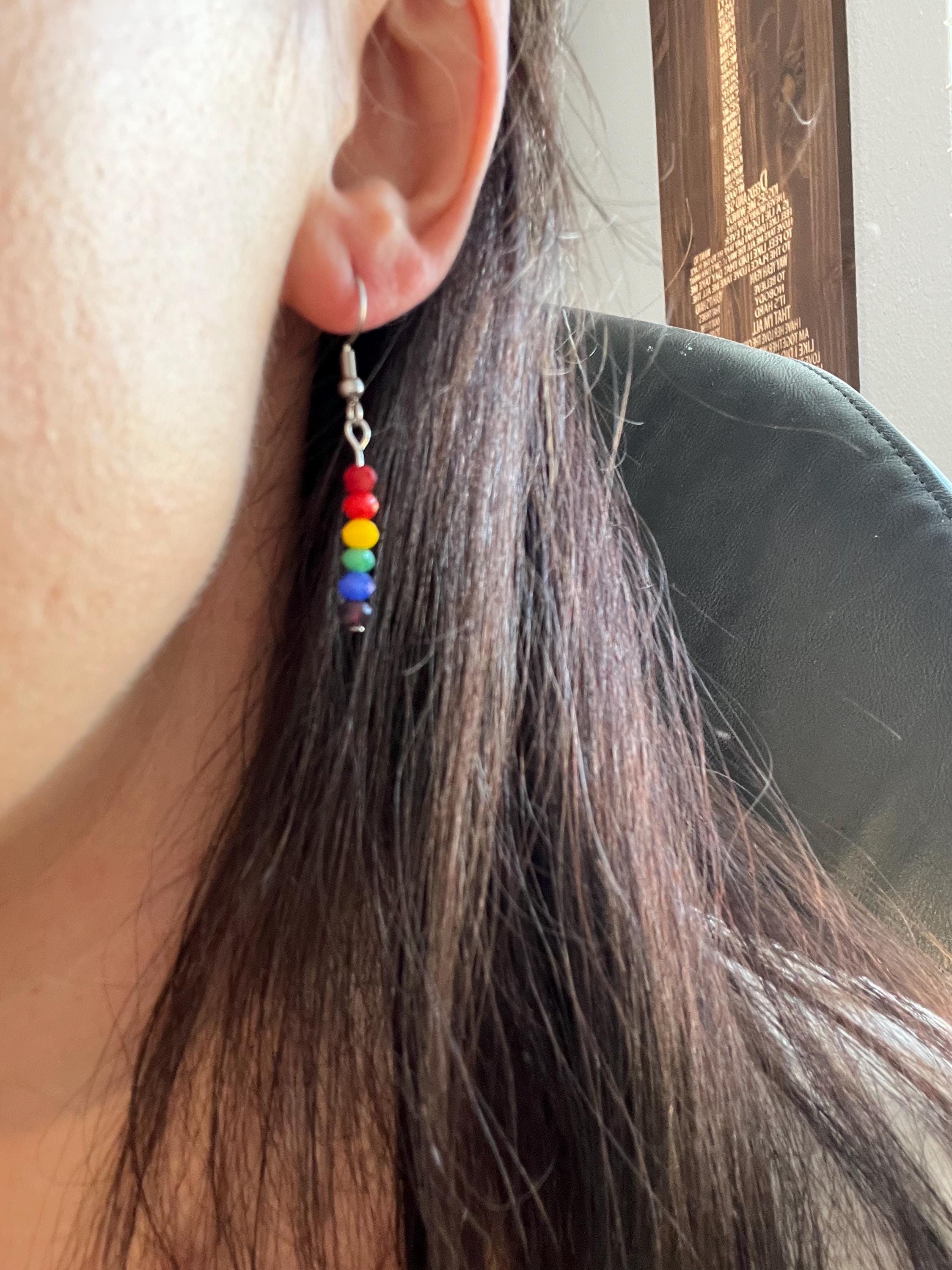Beaded Pride Earrings Rainbow Earrings Pride Beaded Jewelry LGBTQ Pride Jewelry small rainbow earrings rainbow jewelry