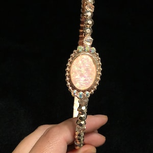 Rose Gold Headband Rosegold hairband beaded head band rose gold hair accessories sparkly headband wedding headband gemstone hair accessory