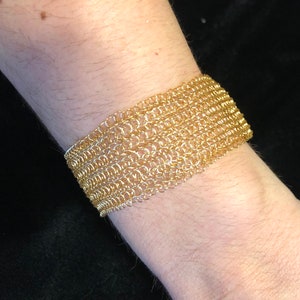 Cuff Bracelet With Slide Clasp 1" Wire Crochet Bracelet Gold Cuff Silver Cuff Rose Gold Cuff Delicate Jewelry Crochet Jewelry Formal Jewelry