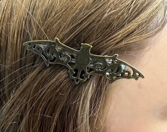 Steampunk Bat Hair Clip steam punk clip Bat lover Steampunk hair thick hair clip bronze hair clip bronze clip punk hair