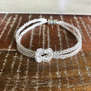 Geknotet Armband Wire Crochet Armband Magnetverschluss Armband Formelle Armband funkelnden Schmuck Häkelschmuck Draht-Armband Two Tone Farben