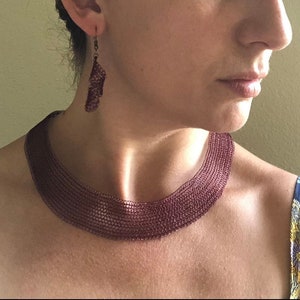 Wire Crochet Fashion Necklace Lightweight Jewelry Formal Necklace Cleopatra Necklace Sparkly Necklace Formal Choker Elegant Necklace