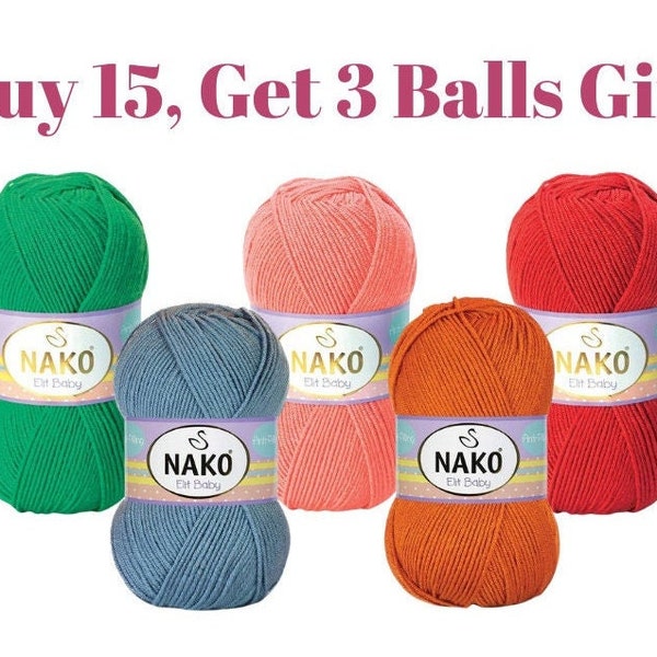 NAKO elit baby, premium acrilic yarn, anti allergenic yarn, Baby Yarn, soft yarn, baby accessories, baby hat, baby sock yarn, acrilic yarn