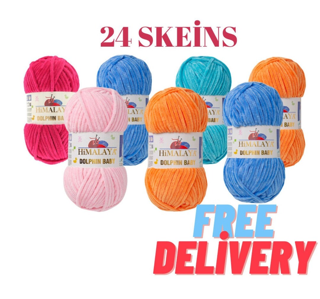 Bulky Velvet Yarns 24 Skeins Teddy Bear Yarn Dolphin Yarn Etsy