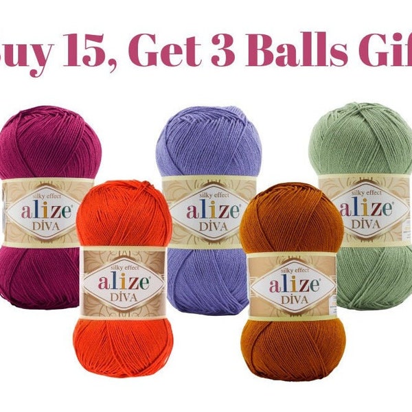 Alize Diva yarn, 100% acrylic, 100 grams, 350 meters, yarn necklace, yarn needle, yarn new, yarn newborn, yarn pants, yarn pillow, crochet