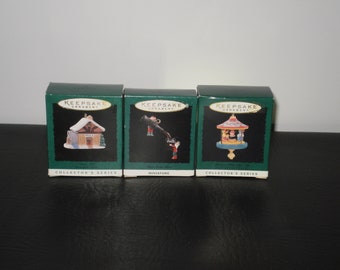 Hallmark  Keepsake lot of 3 mini Christmas Christmas Ornaments New 1993
