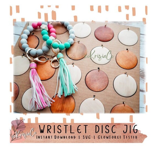 Wristlet keychain Disc Jig SVG | DIGITAL DOWNLOAD | Glowforge Laser Ready