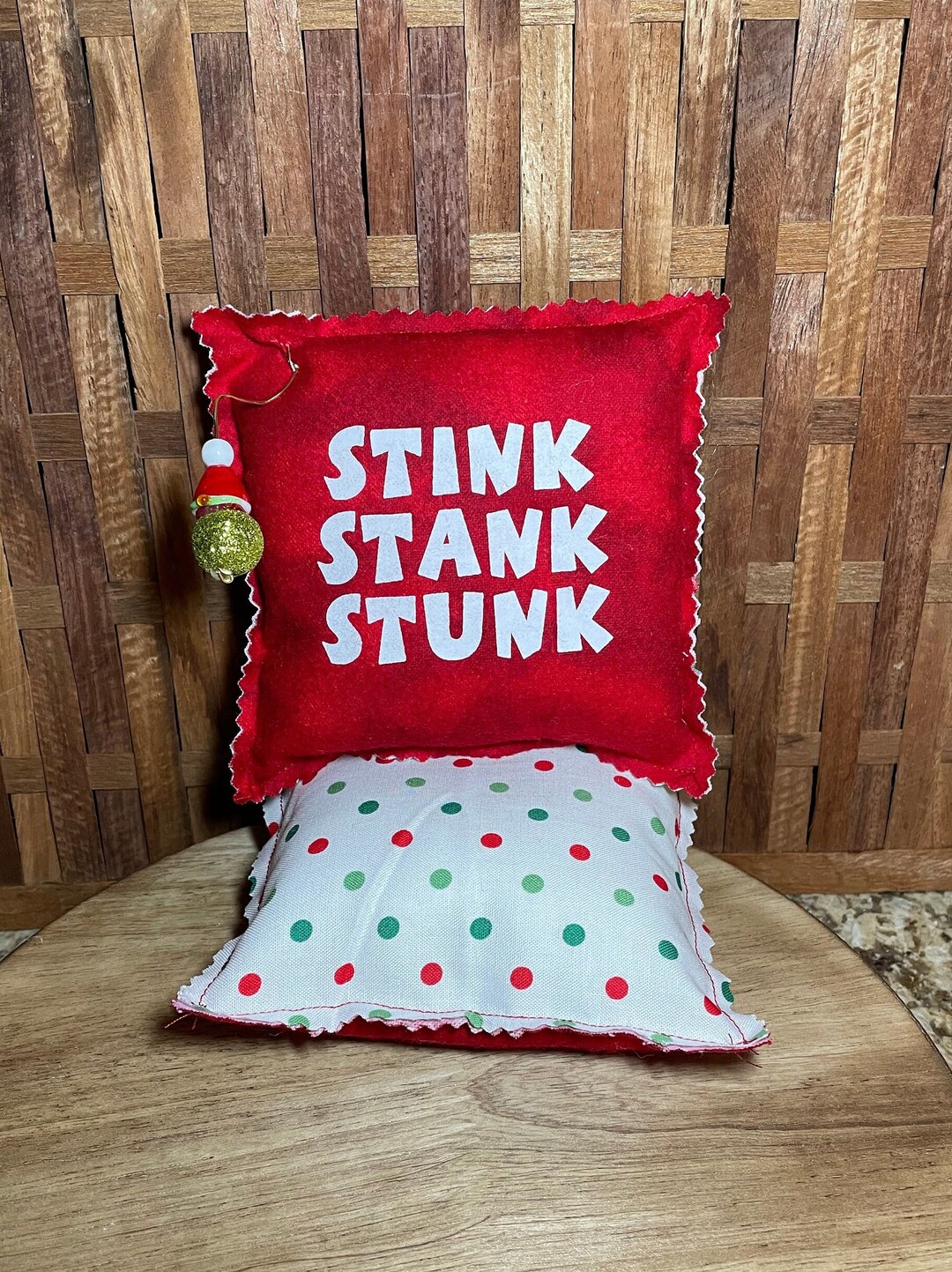 STINK STANK STUNK Pillow/mini Fabric Pillow/grinch Theme/how Etsy