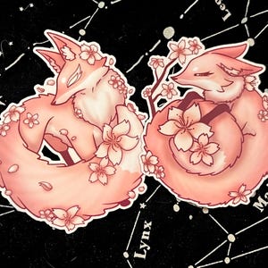 Cherry Blossom Fox Stickers