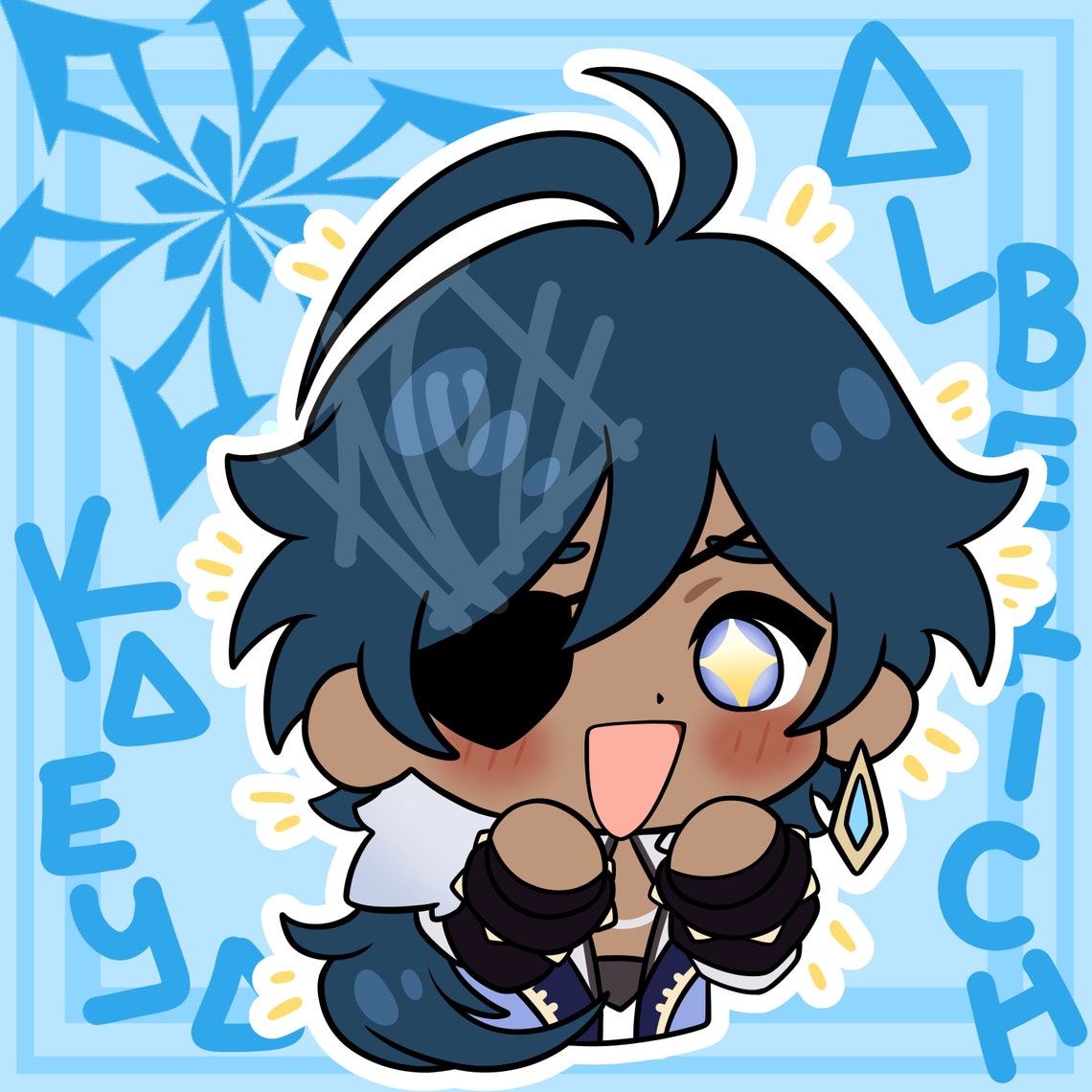 Genshin Kaeya Emote Stickers Etsy(03)