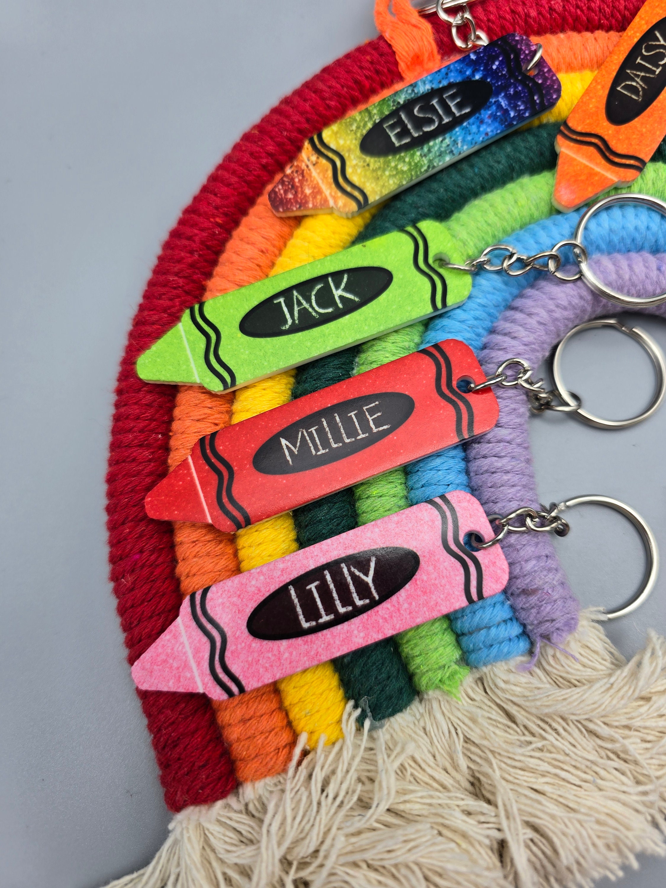 Crayon Key Rings Personalised Student Pencil Keyrings, School Keychain, Students Gifts ...