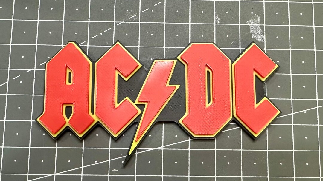 AC DC Sign - 3D Printed Sign - Etsy