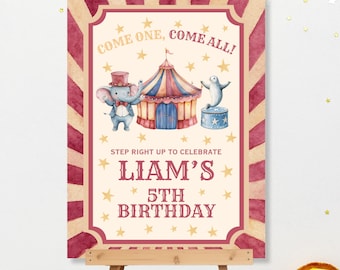 Carnival Theme Party Invitation, Circus Party Invite, Three Ring Circus Party, Editable Customizable Evite Template, Come One Come All
