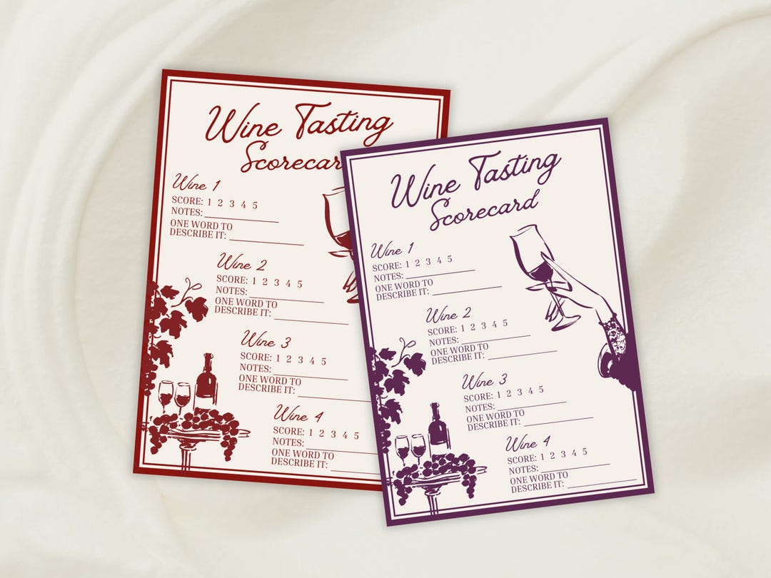 Printable Wine Tasting Notes Sheet, Wine Tasting Scorecard, Girls Wine ...