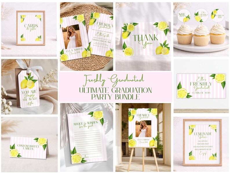 Custom Graduate Party Decor Bundle, Personalized Banner, Graduation ...