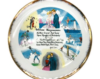 Vintage Honey-Moon -ers Poem Decorative Plate