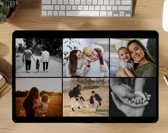 Custom Photo Desk Mat: 6-Picture Collage, Personalized Office Decor