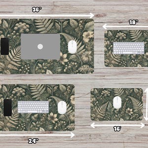 Scandi Boho Desk Mat – Earthy Wildflower Mouse Pad, Neutral Aesthetic Office Decor, Soft Muted Floral, Indie Cottagecore Workspace image 6