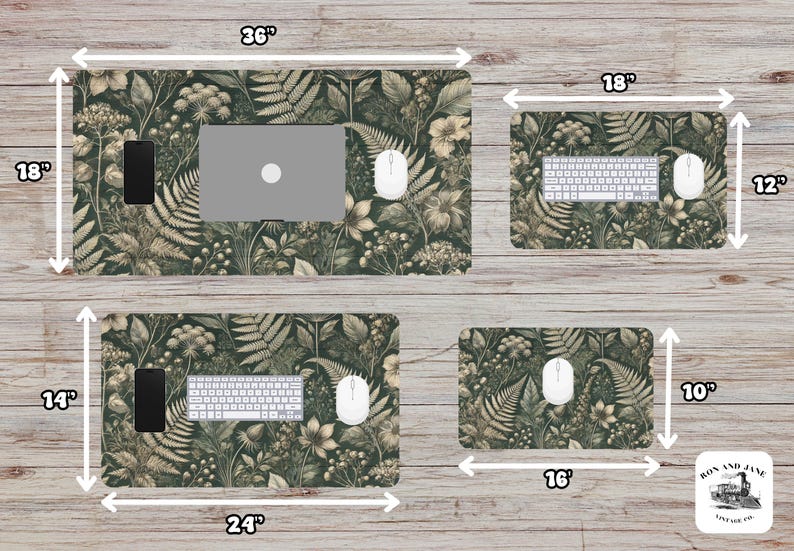 Scandi Boho Desk Mat – Earthy Wildflower Mouse Pad, Neutral Aesthetic Office Decor, Soft Muted Floral, Indie Cottagecore Workspace image 6