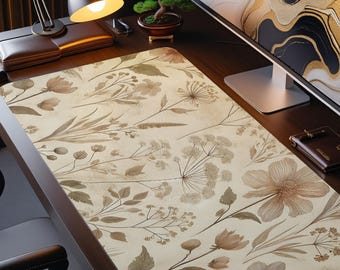 Wildflower Desk Mat – Boho Floral XXL Mouse Pad, Cottagecore Desk Decor, Botanical Desk Accessory, Large Office Mat, Nature Workspace Gift