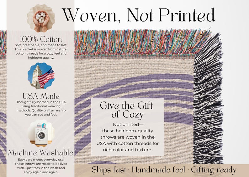 Floral Woven Blanket: Boho Cottagecore Tapestry Throw image 2