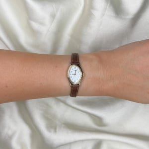 Mystery Vintage Leather Strap Watch, Bookish 90s Aesthetic Gift for Her, Working Retro Timepiece, Academia Jewelry Surprise image 5