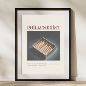 Phillumenist  Wall Art Print - Retro Aesthetic Decor - Collectors Matchbox Artwork - Unique Home Decoration - Gift for Collectors