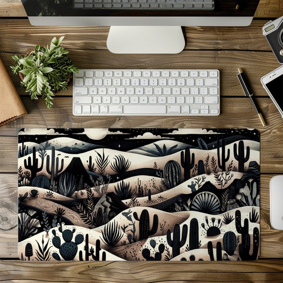 Western Goth Desert Mousepad, Large Gaming Desk Mat, Desk Accessory, Dorm Decor, Keyboard Mat, Whimsigoth Southwest Aesthetic
