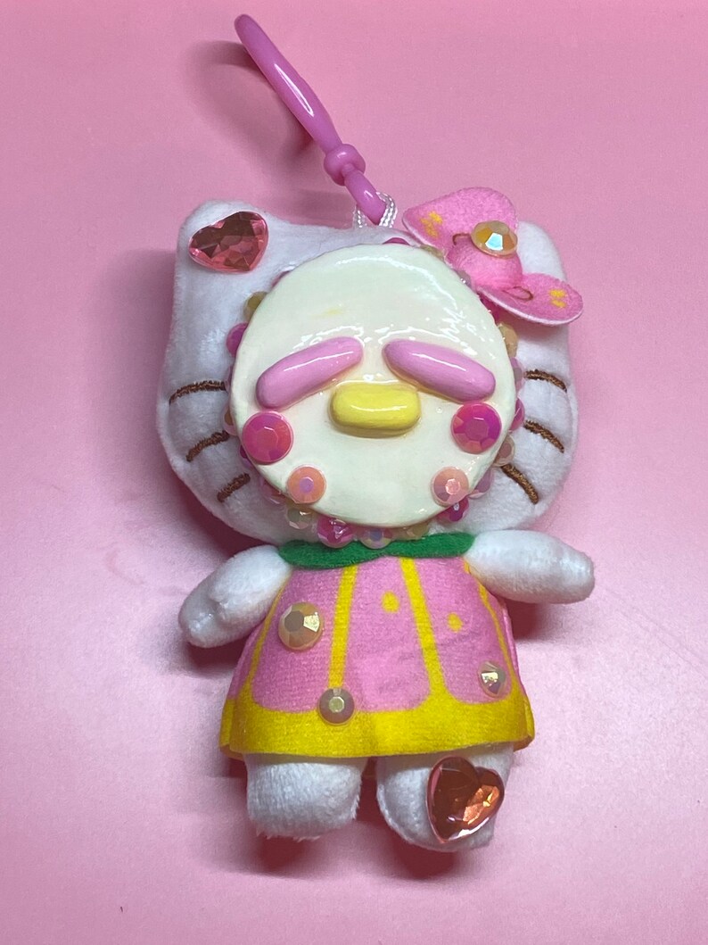 Pink strawberry scented hello kitty keychain Etsy