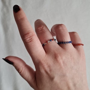 Harry Styles single As It Was inspired handmade braided wire rings with traditional Czech rocaille beads // Harry's House, HS3, Love on Tour image 1