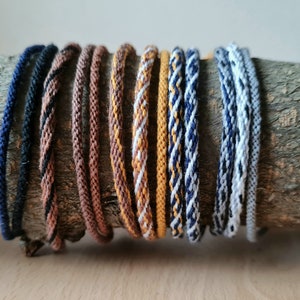 Set of two unisex knotted friendship kumihimo wish bracelets in neutral, bright or pastel colors