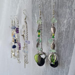 Comfortable earplug earrings, can be worn in 4 ways, with gemstones and pendants for concerts and festivals // loop earplugs NOT included