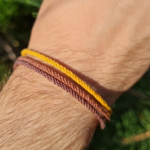 Ensemble de deux bracelets de vœux kumihimo de l'amitié noués unisexes dans des couleurs neutres, vives ou pastel image 5