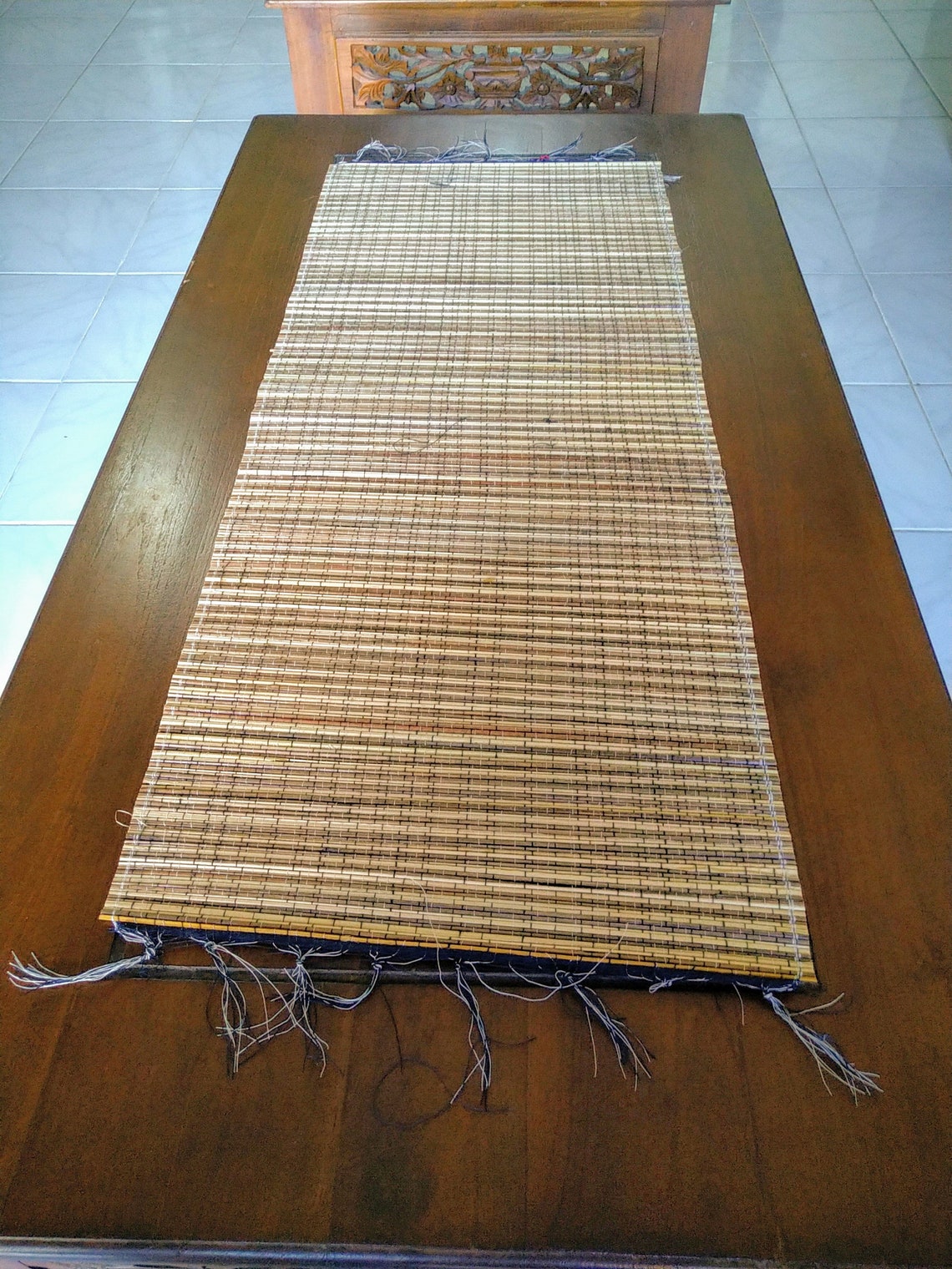 Rustic Short Small Table Runner with Fringe made from Coconut Etsy