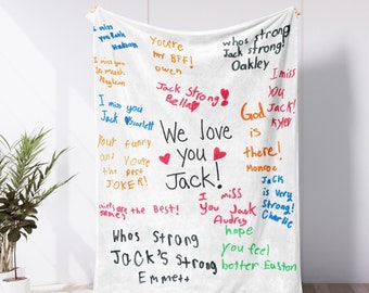 Actual Handwriting Notes Blanket, Get Well Gift, Motivational Gift, Group Gift From Family Members, Anniversary Blanket