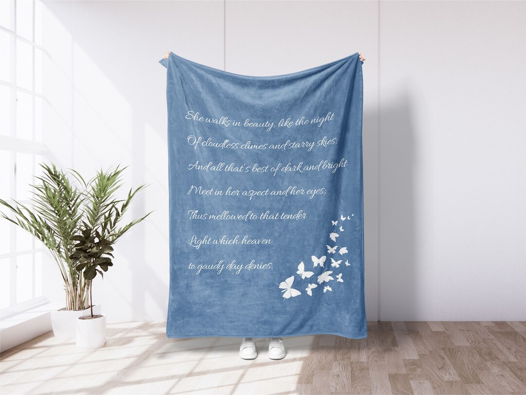 Personalized Poem Blanket, Custom Poetry Throw Blanket, Butterfly