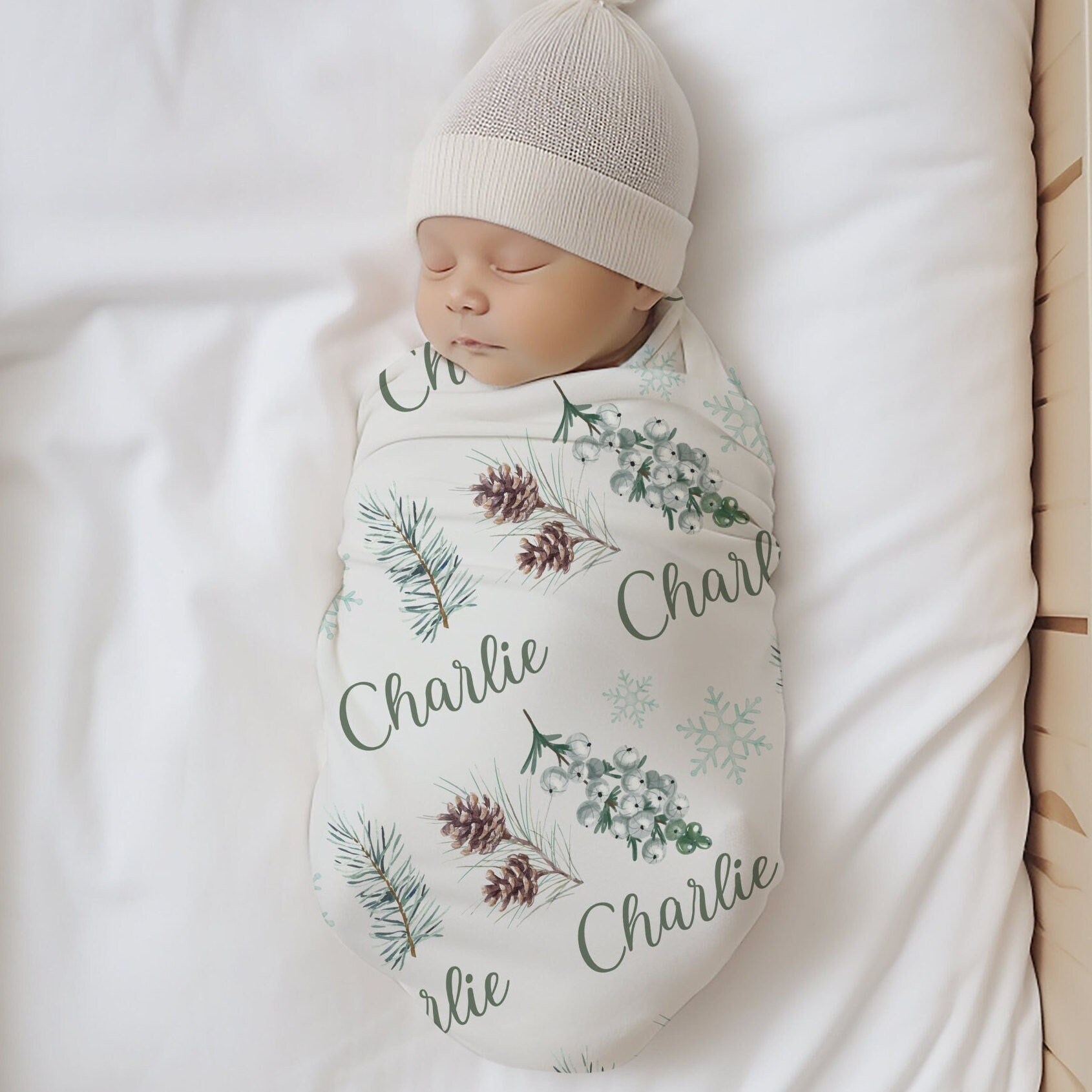 Christmas swaddle and hat hotsell