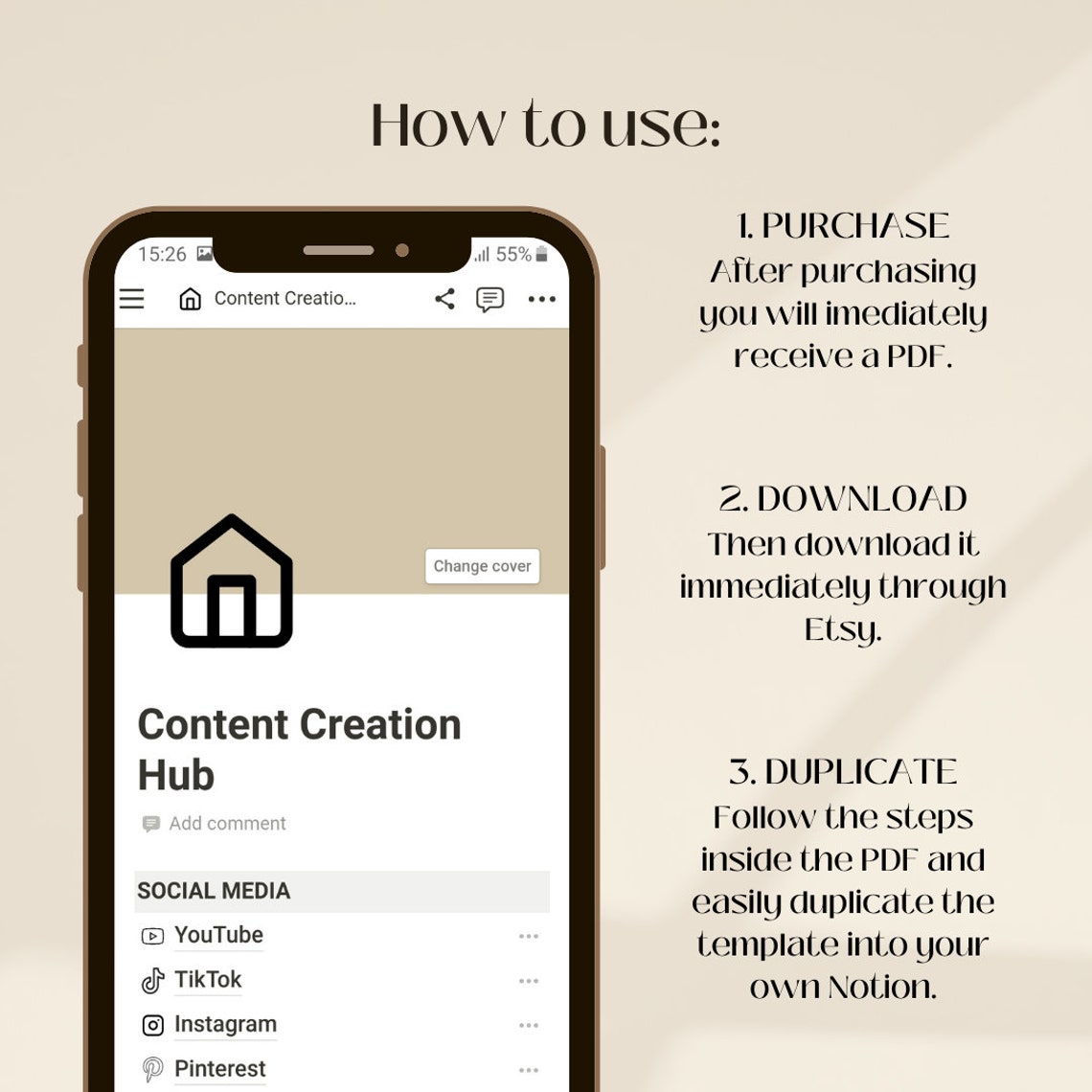 Notion content creator template social media notion template social