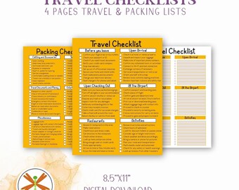 Tropical Travel Packing pdf Checklists; Vacation, Getaway, Cruise to do list; Preparation for Trip