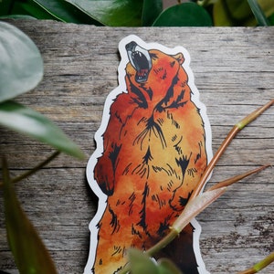 Grizzly Bear Sticker | 5.00&quot; x 2.82&quot;