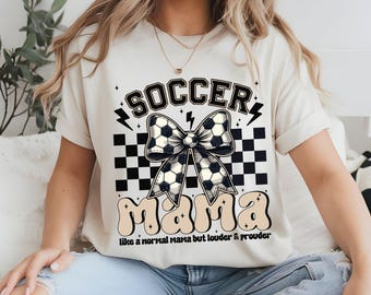 Retro Soccer Mama PNG, Trendy Coquette Mama png,  Game Day Soccer Bow PNG, Checkered Soccer Shirt Print , Soccer Mom Sublimate, Sports Mom