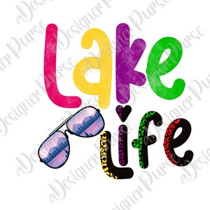 Lake Life Distressed PNG, Design de férias de verão para sublimação ou impressão, óculos de sol aviador Png, camiseta divertida para mãe e família, caneca, bolsa png
