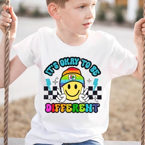 It’s Okay to Be Different PNG, Retro Autism Awareness Kids Sublimation