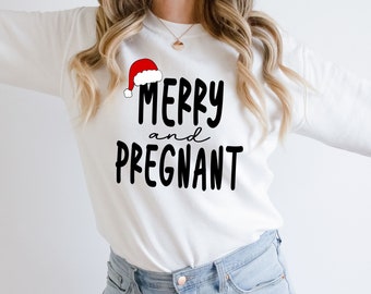 SVG feliz y embarazada, mamá para ser archivo de corte de Navidad para taza, anuncio de embarazo, vector de expectativa de Navidad, idea de regalo de mamá embarazada