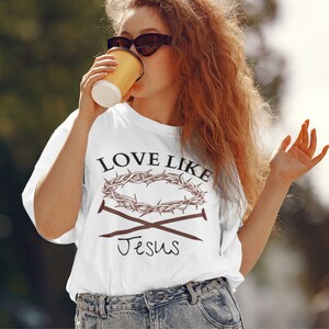 Love Like Jesus PNG, Christian Sublimation Tshirt Design, Easter Digital Downloads, Retro Spring Deisgn, Vintage Effect Bible Verse Print