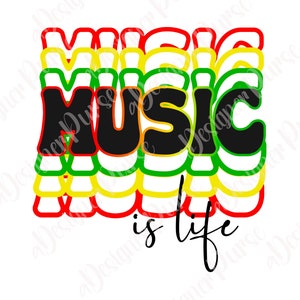 Rasta Music Lover PNG, Reggae Sublimation Design, Rasta T-shirt Print, Love Jamaica Shirt Gift Png, Rastafarian Colors Mug Clipart