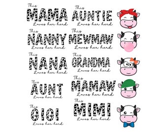 Bundle Cowhide This Mama Loves Her Herd PNG, Western Sublimation for Sleeve, Trendy Spring Sweatshirt Sublimate Design, Highland Cow Png
