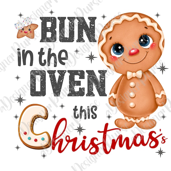 Gravid mamma jul PNG, bulle i ugnen t-shirt design, graviditetsmeddelande nedladdning, söt ingefära clipart, blivande mamma sublimeringstryck