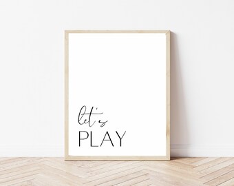 Let's Just Play Printable Set of 3 Prints Playroom - Etsy
