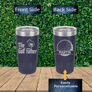 Personalized The Golf Father 2 Sided Golf 20oz Tumbler, Custom Golf Dad Tumbler, Golf Dad Tumbler, Insulated Golf Drinkware, Gift for Dad
